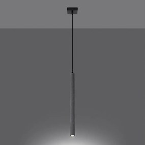 Lampy wiszące nowoczesny Brill, beton - 1 źródło światła 3000K - L.3.5 x H.120 cm - szary