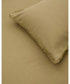 Żółtozielona pościel jednoosobowa z perkalu bawełnianego 150x220 cm Sifinia – Kave Home