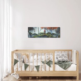 Obraz - Ilustracja przedstawiająca Ogród Mieczy (z zegarem) (90x30 cm)