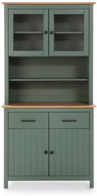 Zielona witryna z litego drewna sosnowego 90x180 cm Miranda – Marckeric
