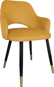 Krzesło Milano tkanina Welur noga metalowa : Kolor nogi - Czano-złota stożek, Kolor tkaniny - VELVET - MG15, Typ siedziska - Siedzisko stałe