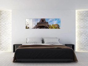 Obraz - Kolorowa wieża Eiffla (170x50 cm)