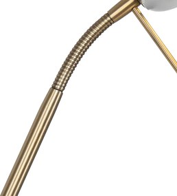 Nowoczesna lampa podłogowa brązowa z lampką do czytania w tym LED ściemniane do ciepłego - Diva