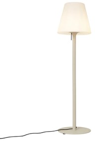 Zewnetrzna Nowoczesna lampa podłogowa zewnętrzna beżowa z białym kloszem IP44 - Big Virginia Nowoczesny Oswietlenie zewnetrzne