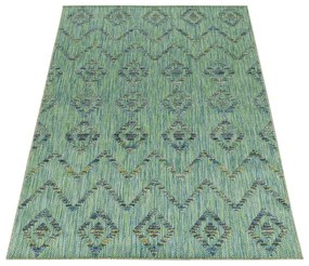 Dywan sznurkowy Bahama 3D Boho zielony 140 cm x 200 cm