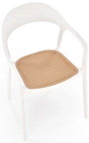 K530 krzesło biały naturalny, nowoczesne, skandynawskie, polipropylen