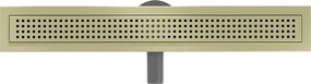 Mexen Flat 360° M08 odpływ liniowy obrotowy 50 cm, złoty szczotkowany - 1A25050-40