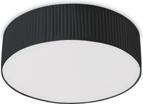 Lampa sufitowa VORADA w stylu nowoczesnym - ?r. ø90 cm - LED COB AC 29W - 4000 lm Y 3K - IP20 - syntetyczny plisowany klosz wst?gowy - stal i czarny