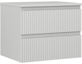 Mexen Rivel szafka łazienkowa podumywalkowa 60 cm z blatem, 2 szuflady, ryflowana , szara mat - 91A20-06047-2-BFFC62