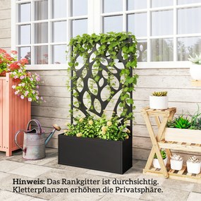 Outsunny Metalowa Podwyższona Grządka z Kratką, Montaż na Ścianie lub Wolnostojąca, Donica z Osłoną | Aosom PL