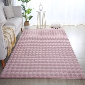 Dywan pluszowy 3D Ambiance różowy 80 cm x 150 cm