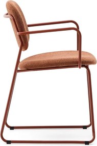 Metalowe krzesło z podłokietnikami w kolorze terakoty Meli – Kave Home