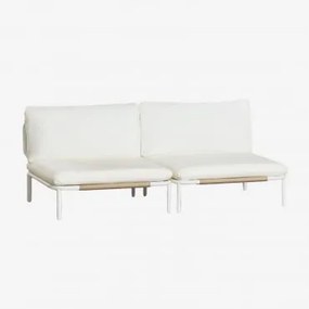 Sofa Modułowy Ogrodowy 2-częściowy Ze Stali Roubly Beige Migdałowa - Sklum