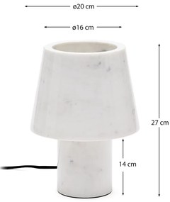 Marmurowa lampa stołowa w kolorze kości słoniowej z marmurowym kloszem (wysokość 27 cm) Alaro – Kave Home