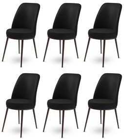 Zestaw krzeseł do jadalni Dexa Black, 6 szt., 6 szt.