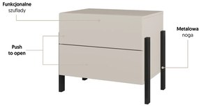 Szafka nocna JUKON 2S 55cm kaszmirowa HELVETIA
