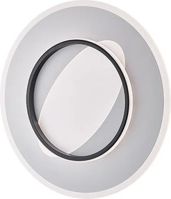 Lampa sufitowa Annie z metalu i aluminium lakierowana na biało i czarno z wbudowaną diodą LED CCT + pilot H.6 Ø50 BL321-PBC