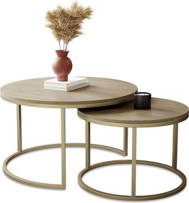 Komplet 2 stolików kawowych dąb cremona P2-C35