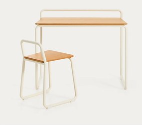 Beżowe metalowe krzesło dziecięce Tinn – Kave Home