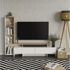 Lowboard biały/dąb 168.2x35x120 tavora