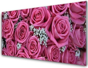 Szkło do Kuchni na Ścianę Herbaciane Róże w Rozkwicie