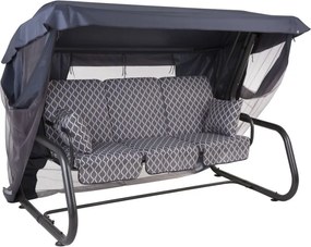 Huśtawka ogrodowa metalowa, 4-osobowa, rozkładana