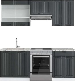 Aneks kuchenny antracytowy dom wiejski/biały 200x60x81.6 fame-line