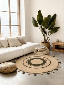 Okrągły dywan z juty dwustronny/tkany ręcznie w naturalnym kolorze ø 150 cm Basil – Hanse Home