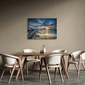 Obraz na szkle - morze o zachodzie słońca (70x50 cm)