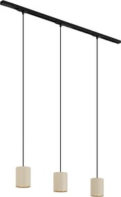 Nowoczesny system szynowy z 3 lampami wiszącymi czarny z beżowym 1-fazowy - Iconic Holt