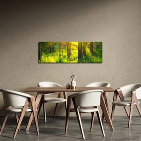 Obraz - Wiosenne przebudzenie lasu (z zegarem) (90x30 cm)