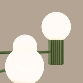 Żyrandol HALO 6 zielony oliwkowy ryflowany SOLLUX  LIGHTING