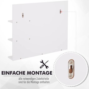 Lustro Łazienkowe z Półkami Kleankin - Białe, Wymiary 60x10x48 cm, Projekt Oszczędzający Przestrzeń