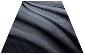 Dywan nowoczesny Miami fale szaro-czarny 80 cm x 150 cm