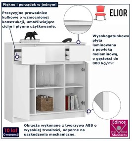 Biała minimalistyczna komoda do salonu N4-G26
