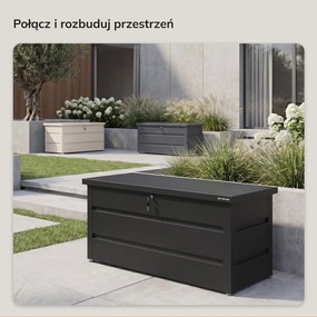 Metalowa skrzynia ogrodowa Carrie 360 litrów, 119 × 58 × 52 cm, kolor czarny