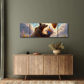 Obraz - Niedźwiedź i pszczoły (170x50 cm)