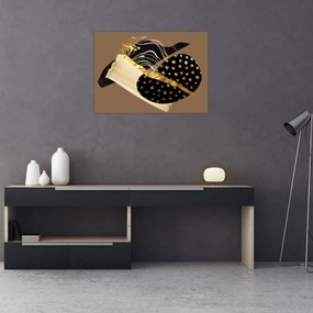 Obraz na szkle - Abstrakcja złotobrązowa N⁰1 (70x50 cm)