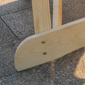 Outsunny 2 krzesła ogrodowe ze stolikiem, drewno jodłowe, kolor naturalny, 178 x 87 x 92 cm