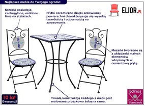 Niebiesko-biały 3-cz. mozaikowy zestaw mebli – Rainer