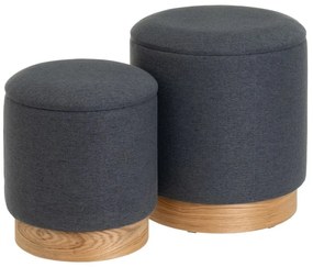 Ciemnoszare pufy zestaw 2 szt. – Casa Selección