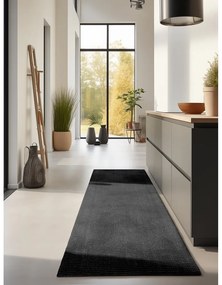Czarny chodnik z juty 80x200 cm Bouclé – Hanse Home