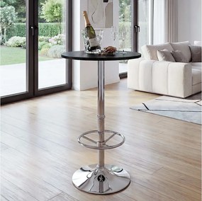 Stolik barowy Bilbao z półką na buty,  czarny