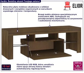 Nowoczesna szafka RTV brązowy dąb - Artbo