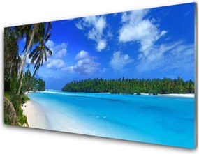 Szkło do Kuchni na Ścianę Egzotyczna Plaża Pod Palmami
