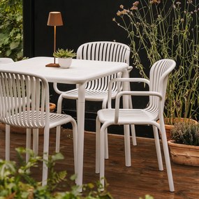 Plastikowe krzesło do ogrodu Brene, z podłokietnikami