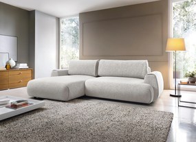 Masseno Narożnik ZEST z funkcją spania i pojemnikiem na pościel Narozniki L, Rozkładana sofa - Szary, PUENTE 80