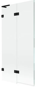 Mexen Lunar L parawan nawannowy 2-skrzydłowy lewy 90 x 150 cm, transparent, czarny - 897L-090-100-70-00-L