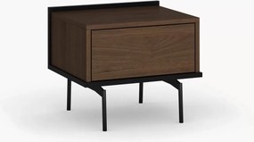 Szafka nocna Zenar z szufladą 50 cm - orzech elegant / czarny