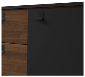 Czarna komoda w dekorze orzecha 150x72x40 cm Ry – Tvilum